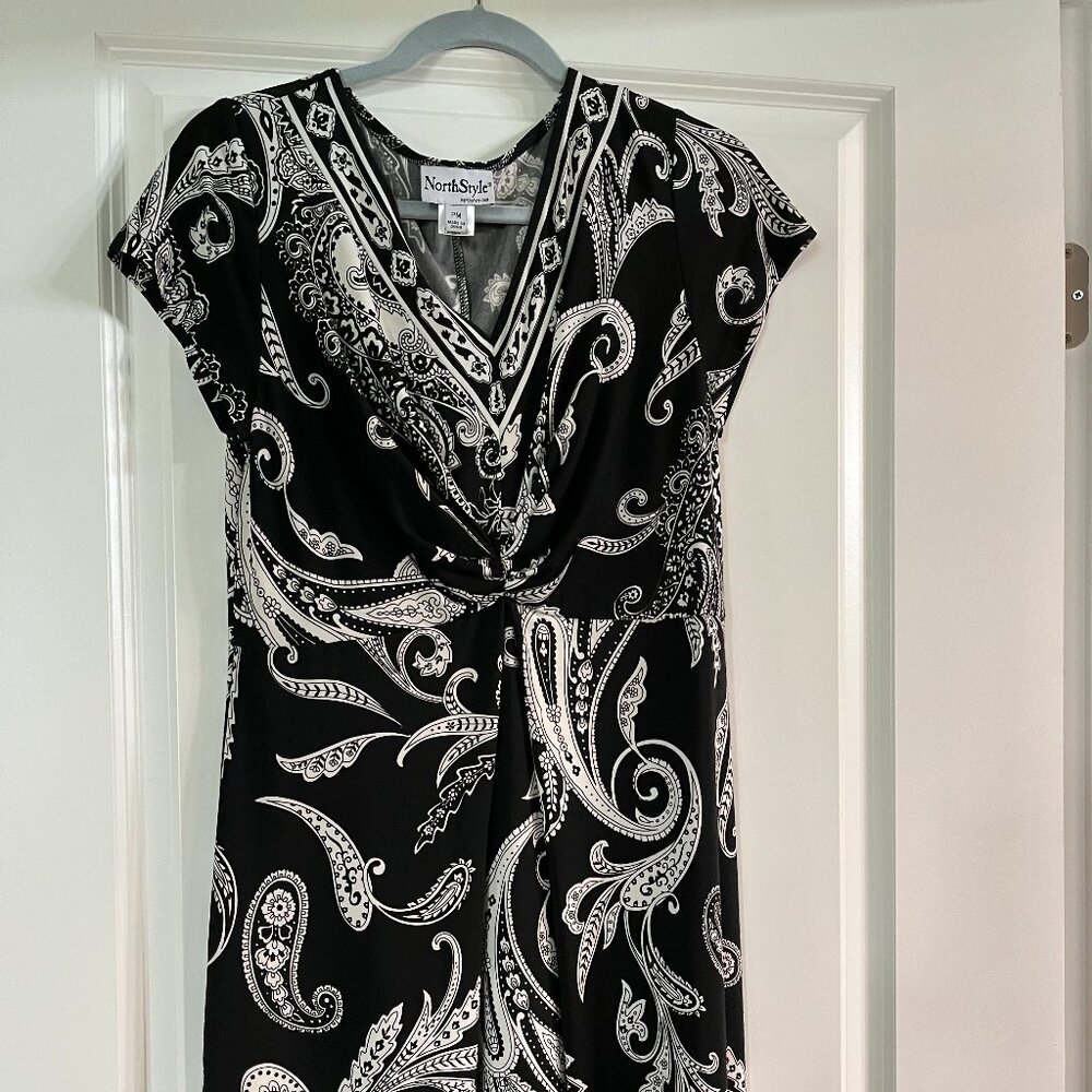 North Style Stretchy PM Black & White Dress